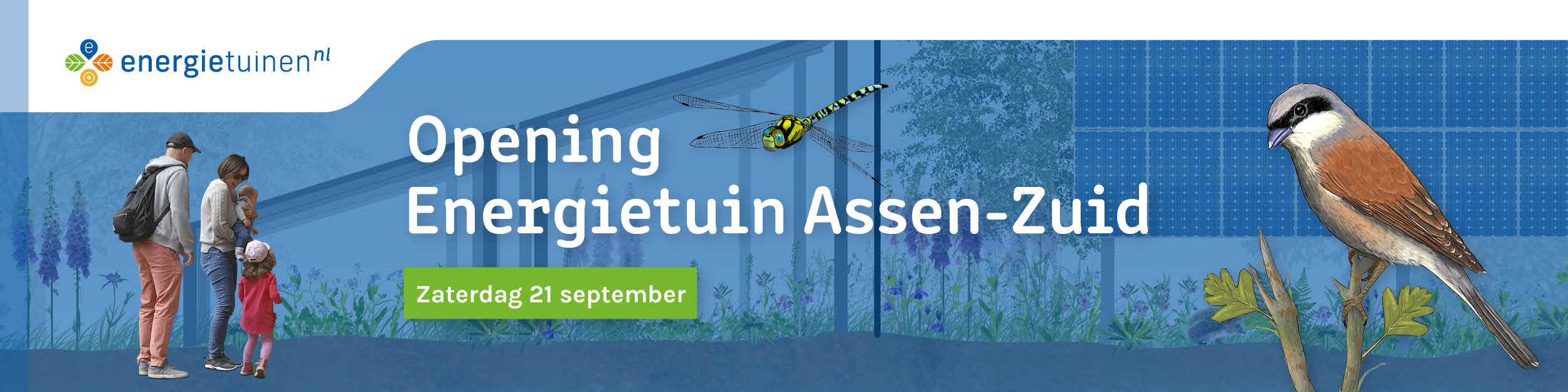 Banner van de opening van de Energietuin Assen-Zuid